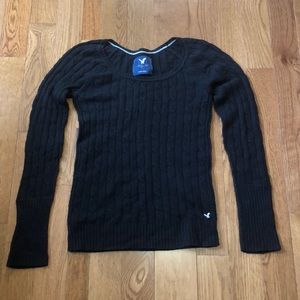 Black American Eagle 🔥 Cable Knit Sweater🔥 Winter ❄️is right around the corner